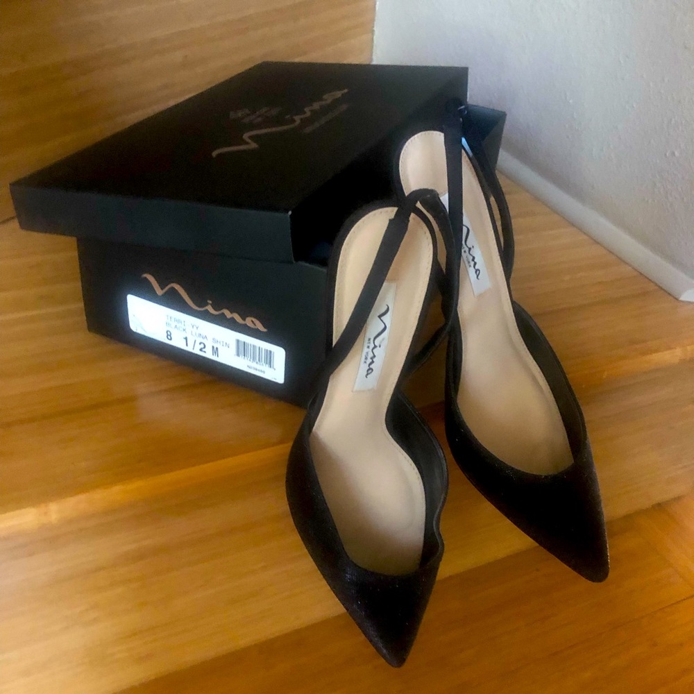 Black Nina Slingback pumps